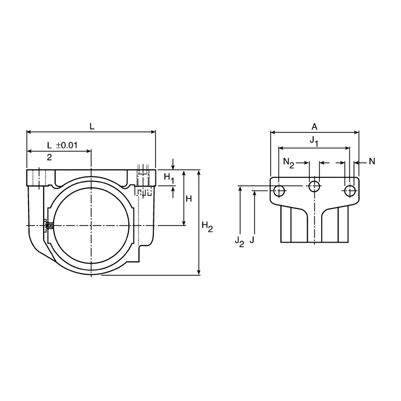 Ewellix Makers in Motion Linear Shaft Support Bearing Housing Aluminium 34.5 mm Height 52 mm Length 31 mm Width LHCR 12