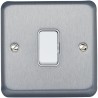MK Electric Satin Gold Brushed Chrome Grey 2 Way DP Light Switch 1 Gang 10A 440V Albany Plus K4671BRC