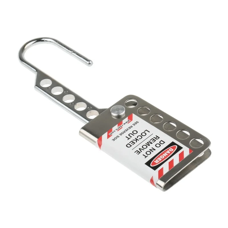 RS PRO Chrome 6-Lock Lockout Hasp Stainless Steel Sheet with 8.25 mm Shackle Diameter 862-5155