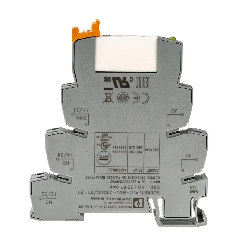 Phoenix Contact Interface Relay Module DPDT, DIN Rail, 230V AC Coil, Silver Alloy Contacts, Model 2967099