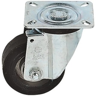 LAG Swivel Castor 150 kg Load Capacity 100 mm Rubber Wheel Galvanised Steel Frame 16628