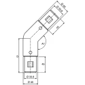 Rose+Krieger 45° Connector Connecting Component for Strut Profile 40 mm Groove Size 40 mm Round Tube Size 40 mm 11404521025