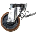 LAG Braked Swivel Castor, Galvanised Steel Frame, Polyurethane Wheel 150 mm Diameter, 450 kg Load Capacity, Ball 23617 FV