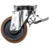 LAG Braked Swivel Castor, Galvanised Steel Frame, Polyurethane Wheel 150 mm Diameter, 450 kg Load Capacity, Ball 23617 FV