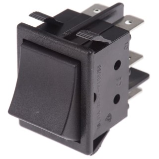 ZF DPDT On-On On-On Rocker Switch Panel Black Rectangular Actuator Polyester Housing IP67 WRG33F2BBBNN