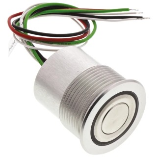 Schurter MCS 30 Series Illuminated Momentary Panel Push Button Switch 22.2 mm Cutout, SPST, Red and Green LED, IP40 1241.6403