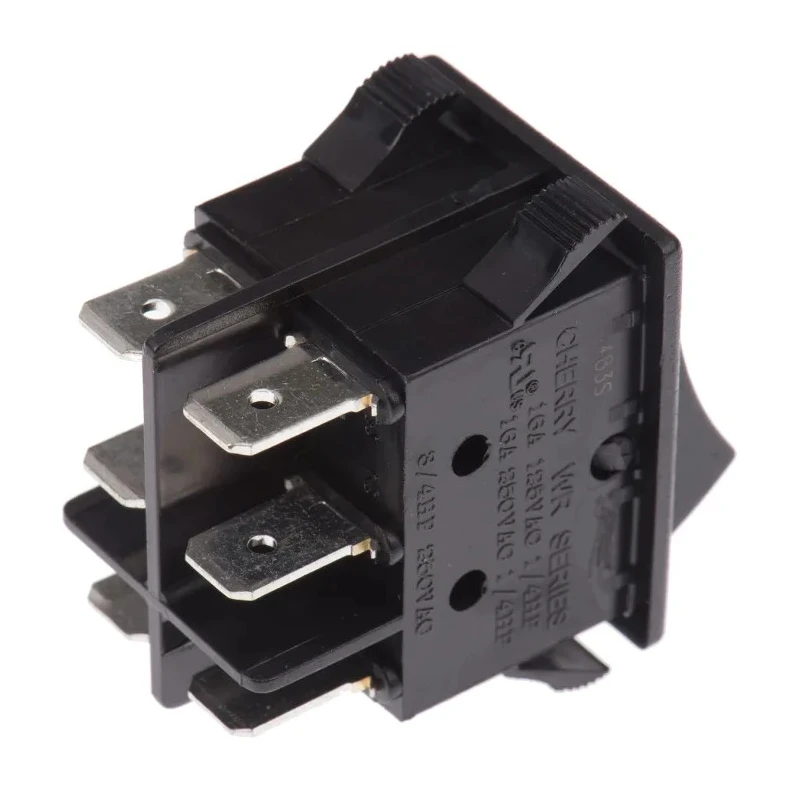 ZF DPDT On-On On-On Rocker Switch Panel Black Rectangular Actuator Polyester Housing IP67 WRG33F2BBBNN