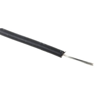 RS PRO Black 0.33 mm² Hook Up Wire, 22 AWG, 17/0.16 mm Core Strands, 2.4 mm Diameter, 100 m Length, Polyethylene 872-4394