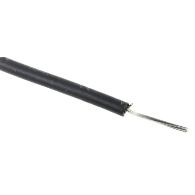 RS PRO Black 0.33 mm² Hook Up Wire, 22 AWG, 17/0.16 mm Core Strands, 2.4 mm Diameter, 100 m Length, Polyethylene 872-4394