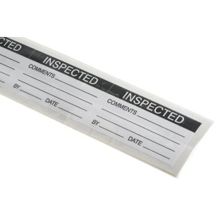 RS PRO Pre-Printed Adhesive Label Inspected By, Self-Adhesive Vinyl, 70mm x 38mm, Pack of 30 445-4007