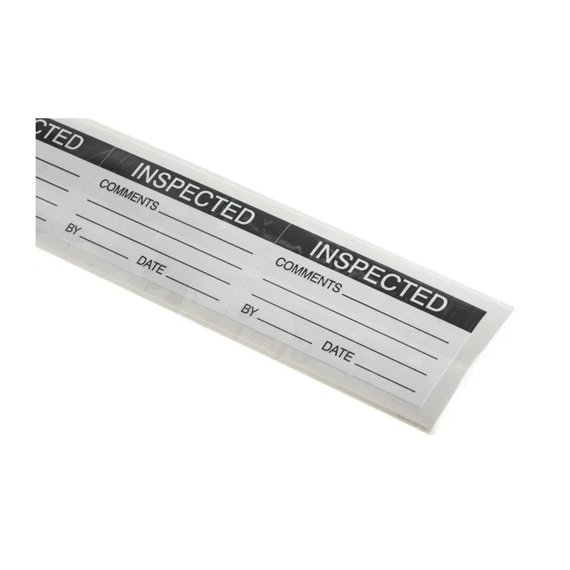 RS PRO Pre-Printed Adhesive Label Inspected By, Self-Adhesive Vinyl, 70mm x 38mm, Pack of 30 445-4007