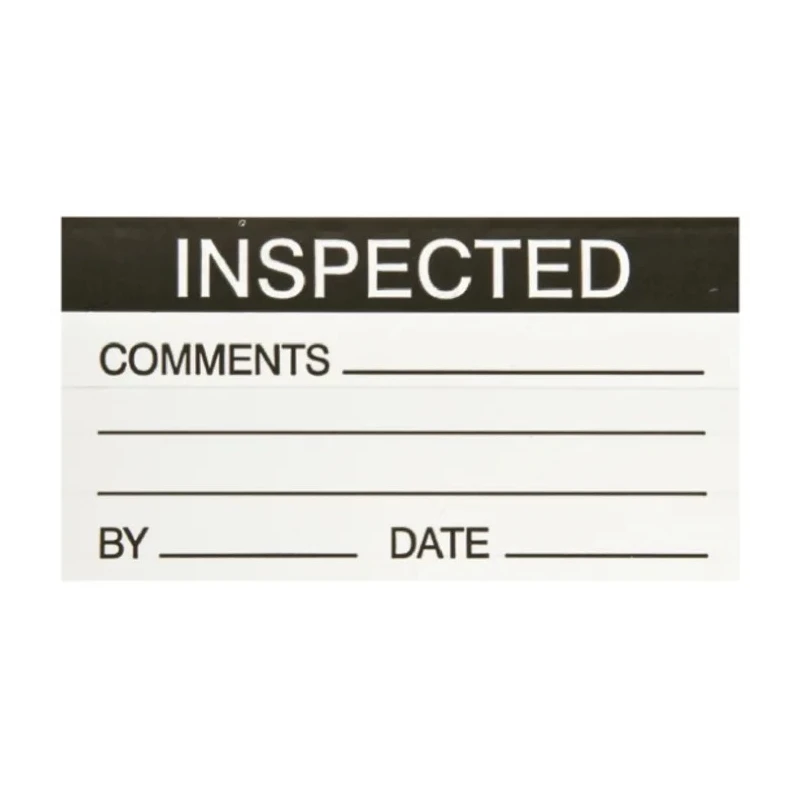 RS PRO Pre-Printed Adhesive Label Inspected By, Self-Adhesive Vinyl, 70mm x 38mm, Pack of 30 445-4007