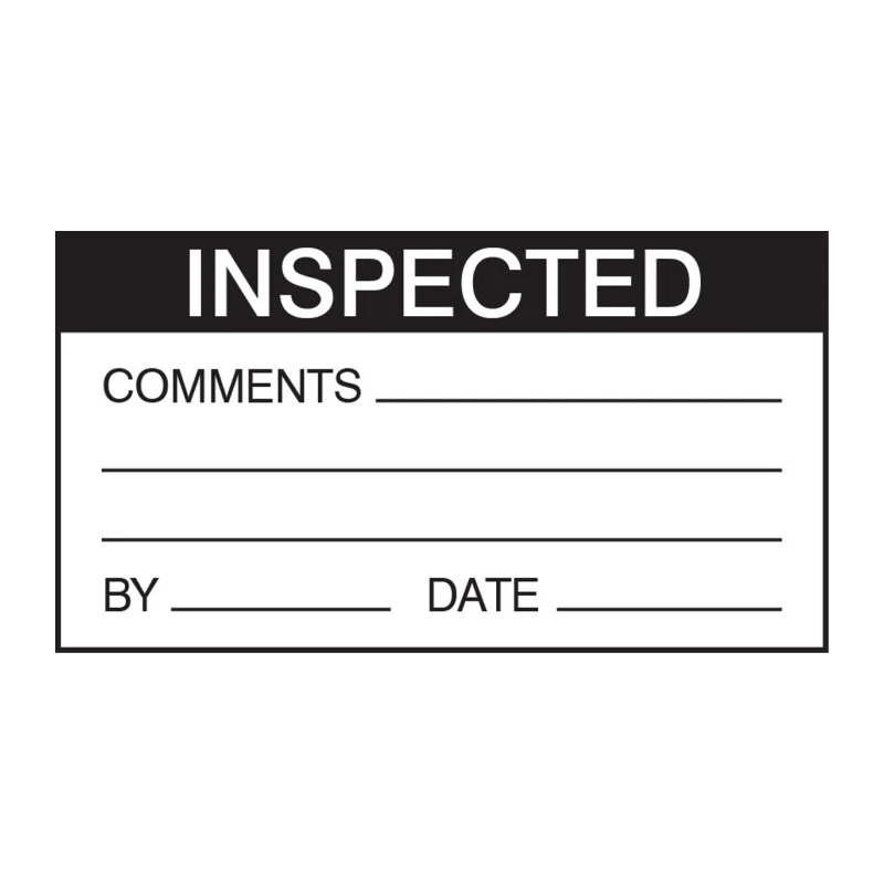 RS PRO Pre-Printed Adhesive Label Inspected By, Self-Adhesive Vinyl, 70mm x 38mm, Pack of 30 445-4007