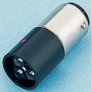 Marl White Indicator Lamp Single Chip 130V DC 5mA Ba15D Base 16mm Diameter 14000mcd 245-997-87-50