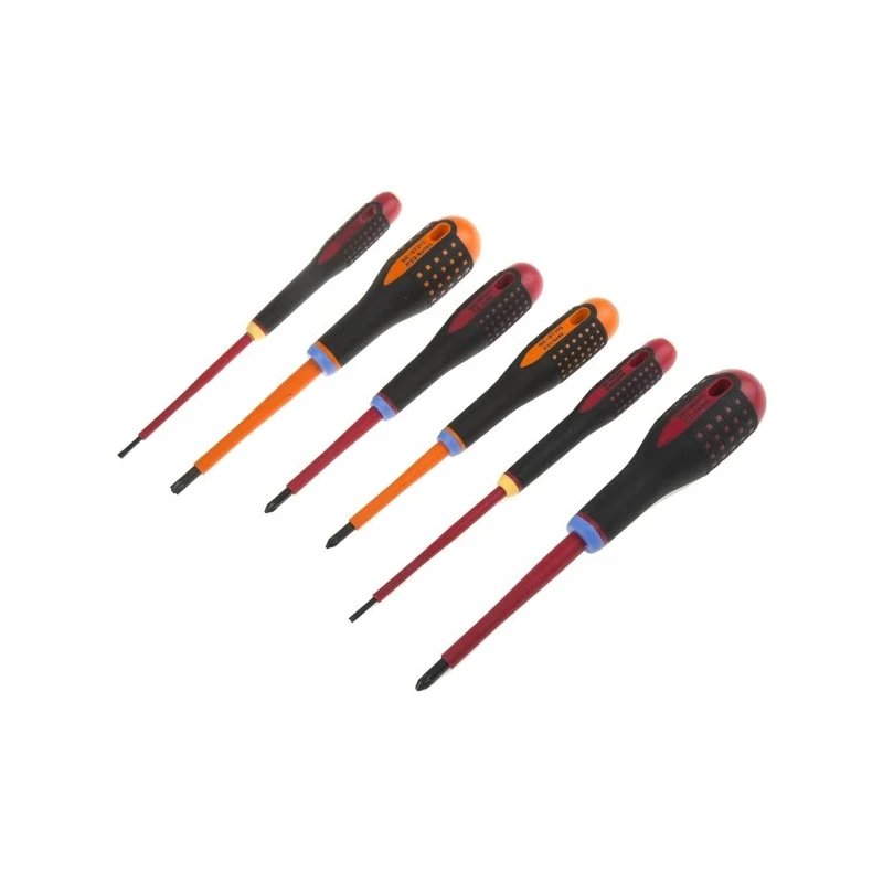 Bahco Insulated Phillips, Pozidriv and Slotted Screwdriver Set 6-Piece BE-9884S