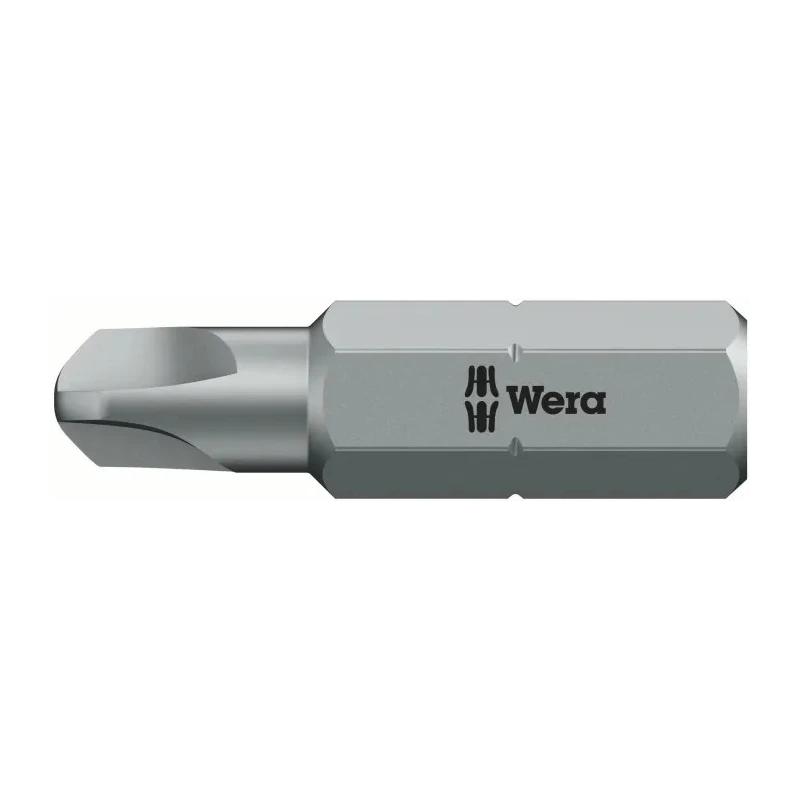 Wera Tri-Wing Screwdriver Bit, 0.25 mm Tip, TW0 Size, Hex Drive, Stainless Steel Chrome Plated 05073980001