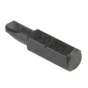Wera Tri-Wing Screwdriver Bit, 0.25 mm Tip, TW0 Size, Hex Drive, Stainless Steel Chrome Plated 05073980001