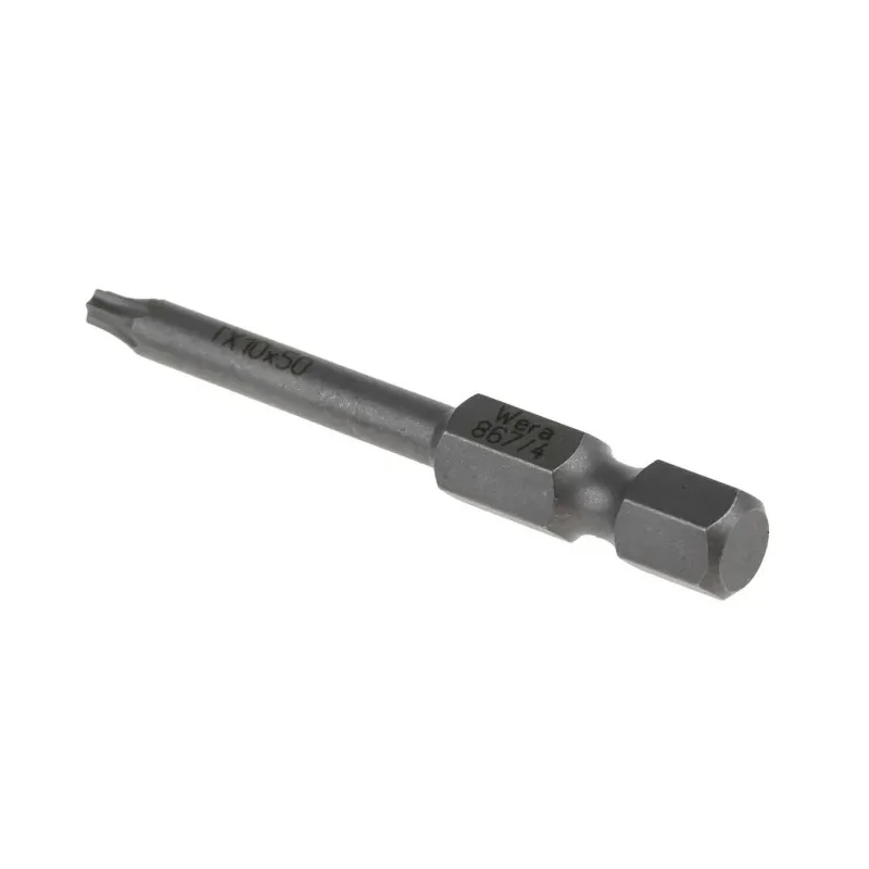 Wera Screwdriver Bit 1/4 in Hex Drive TX10 Tip 50mm Overall Length 