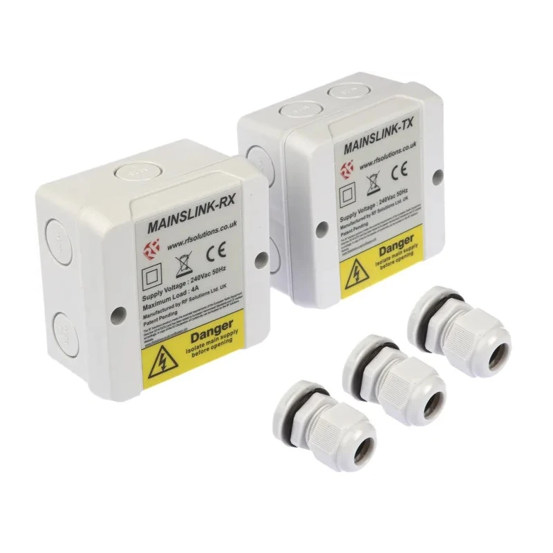 RF Solutions MAINSLINK Remote Control System 869.5 MHz, 230 V AC, 1000W Max Load, IP65 Enclosure, Up to 5 km Range MAINSLINK