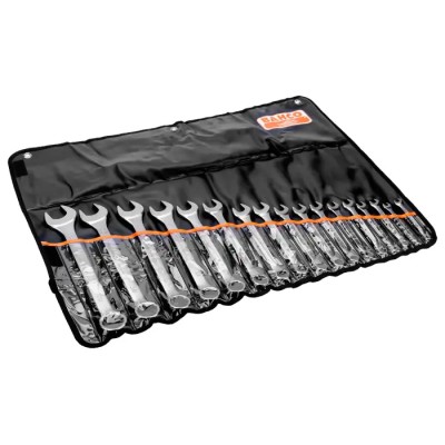 Bahco 17-Piece Flat Combination Spanner Set 8 To 32 mm Alloy Steel Chrome Finish 111M/17TL
