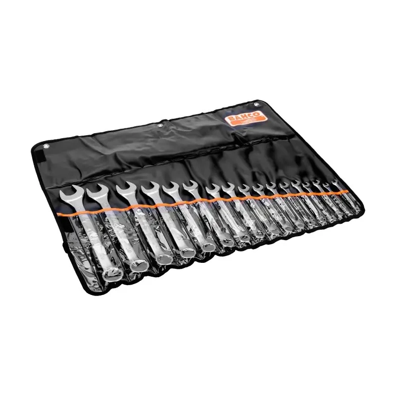 Bahco 17-Piece Flat Combination Spanner Set 8 To 32 mm Alloy Steel Chrome Finish 111M/17TL