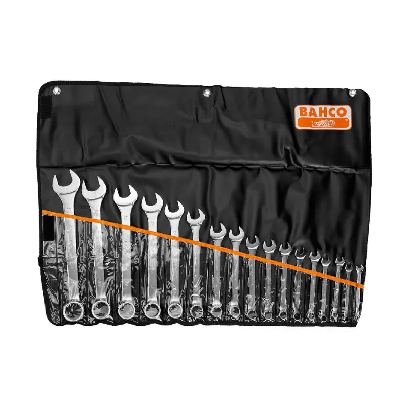 Bahco 17-Piece Flat Combination Spanner Set 8 To 32 mm Alloy Steel Chrome Finish 111M/17TL