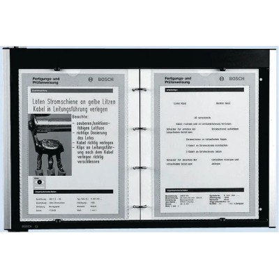 Bosch Rexroth Information Board Plastic, Sheet Steel, Aluminium, 2 x A4 Display, Charcoal R987158120