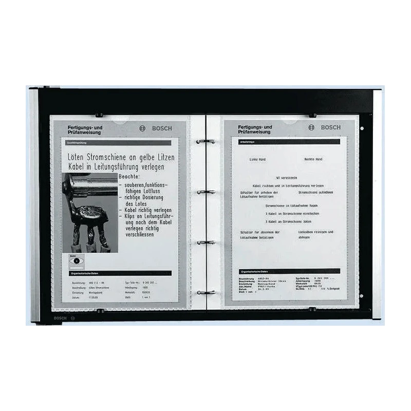 Bosch Rexroth Information Board Plastic, Sheet Steel, Aluminium, 2 x A4 Display, Charcoal R987158120