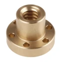 RS PRO 4 mm Flanged Round Nut for Lead Screw 18 mm Bronze Material Italy 862-5335