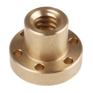 RS PRO 4 mm Flanged Round Nut for Lead Screw 18 mm Bronze Material Italy 862-5335