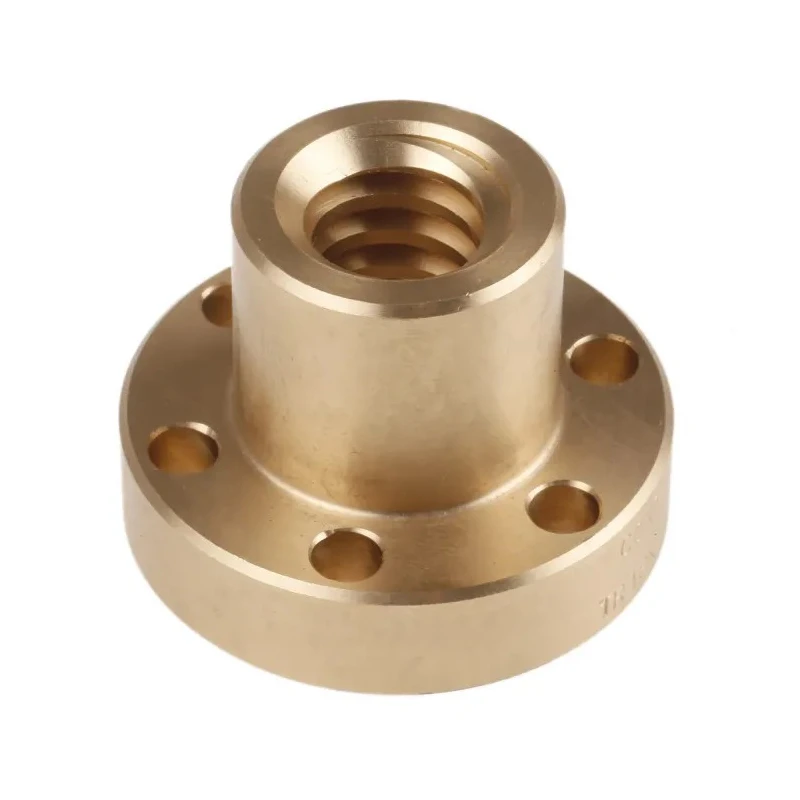 RS PRO 4 mm Flanged Round Nut for Lead Screw 18 mm Bronze Material Italy 862-5335