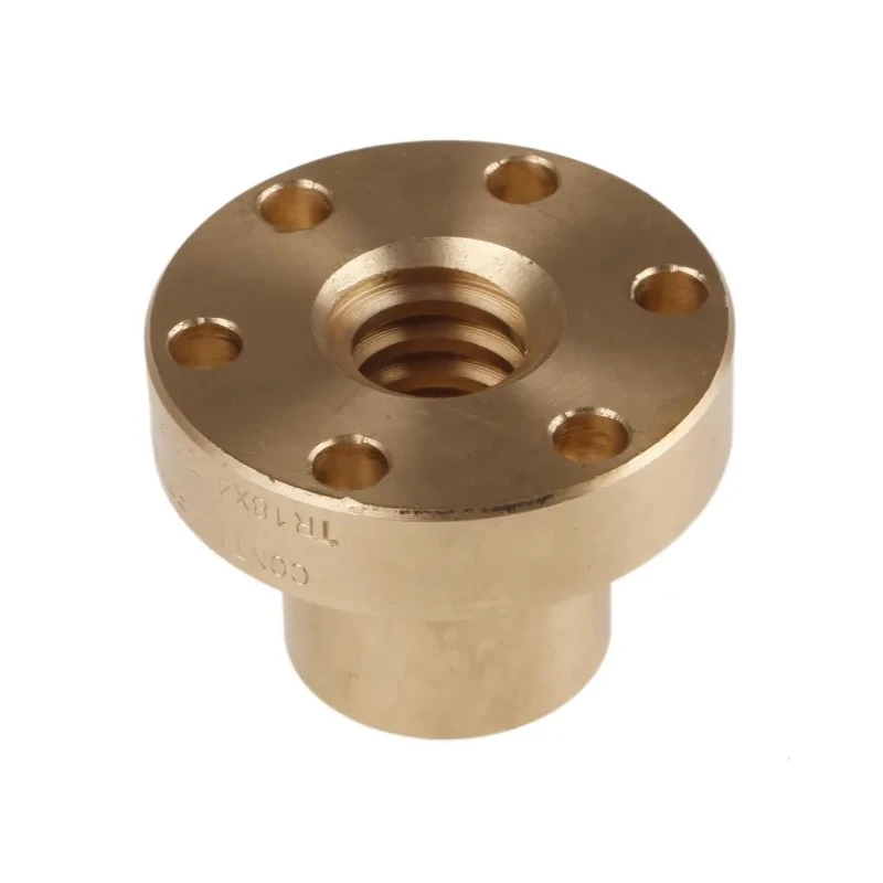 RS PRO 4 mm Flanged Round Nut for Lead Screw 18 mm Bronze Material Italy 862-5335