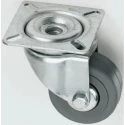 Tente Industrial Swivel Castor with 75 kg Load Capacity, 100 mm Rubber Wheel, Roller Bearing Hub 3360PVR100P62PAF