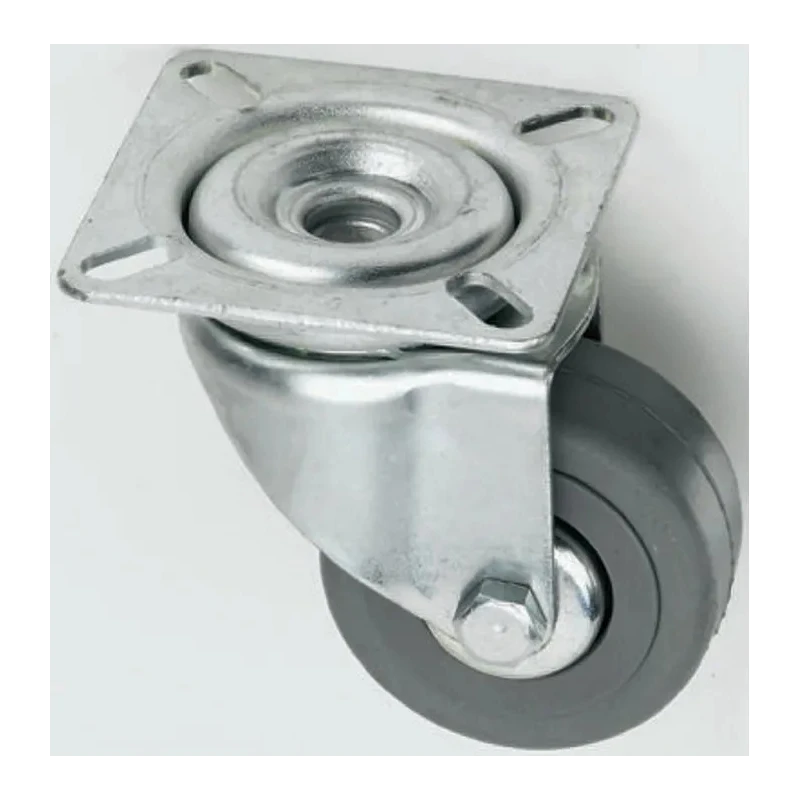 Tente Industrial Swivel Castor with 75 kg Load Capacity, 100 mm Rubber Wheel, Roller Bearing Hub 3360PVR100P62PAF
