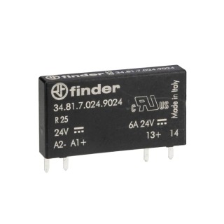 Finder 34 Series Solid State Relay PCB Mount 6A 24V DC Load 30V Control 34.81.7.024.9024