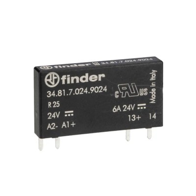Finder 34 Series Solid State Relay PCB Mount 6A 24V DC Load 30V Control 34.81.7.024.9024