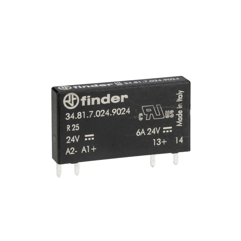 Finder 34 Series Solid State Relay PCB Mount 6A 24V DC Load 30V Control 34.81.7.024.9024
