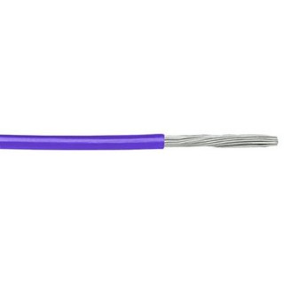Alpha Wire Hook Up Wire TEFLON Series Purple 0.2 mm², 24 AWG, 19/0.13 mm Core Strands, 30 m, 600 V, 200°C 5854 VI005