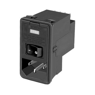 TE Connectivity IEC Filter 120V AC, 250V AC 3A Snap-in C14 Male Connector 2 Pole 2 Fuse 5-6609107-4