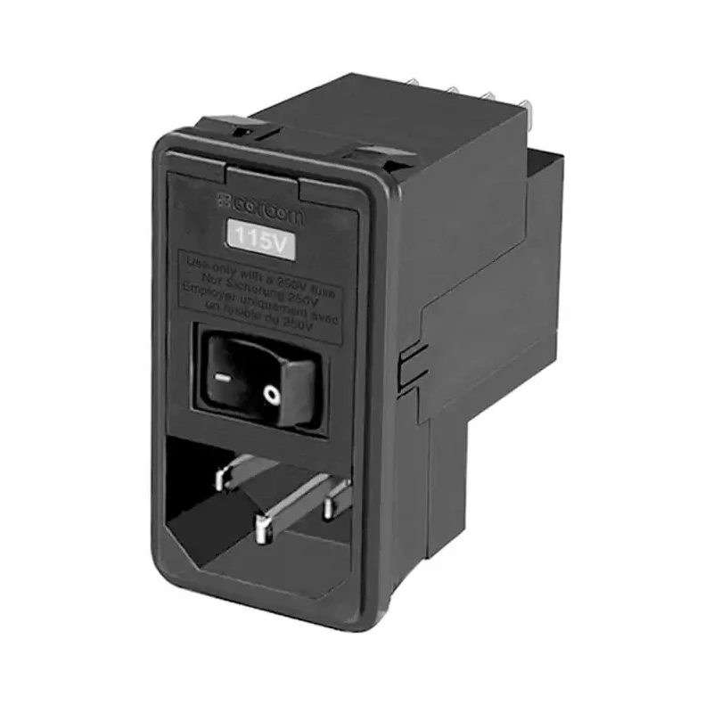 TE Connectivity IEC Filter 120V AC, 250V AC 3A Snap-in C14 Male Connector 2 Pole 2 Fuse 5-6609107-4