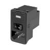 TE Connectivity IEC Filter 120V AC, 250V AC 3A Snap-in C14 Male Connector 2 Pole 2 Fuse 5-6609107-4
