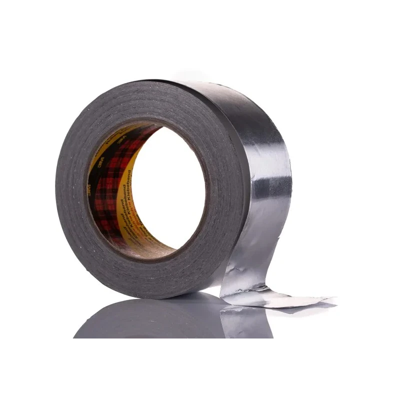 3M Conductive Metallic Tape Soft Aluminium Foil Backing 50mm x 50m 70°C Max Adhesive Rubber 1436 50X50