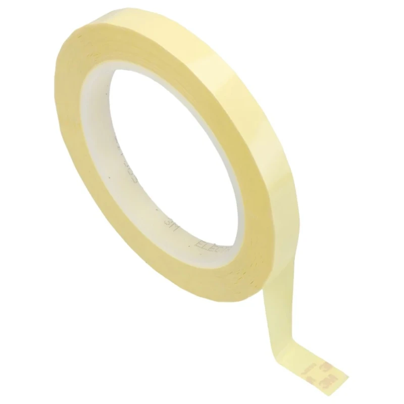 3M 3M™ 1350 Yellow Polyester Film Electrical Tape 12mm x 66m T1350Y12