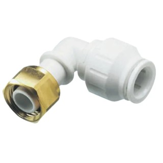 John Guest Plastic Pipe Fitting, 90° 1/2 in BSP Tap Adapter PEMBTC1514