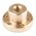 RS PRO 2 mm Flanged Round Nut For Lead Screw 10 mm Bronze Material Overall Length 25 mm 862-5326