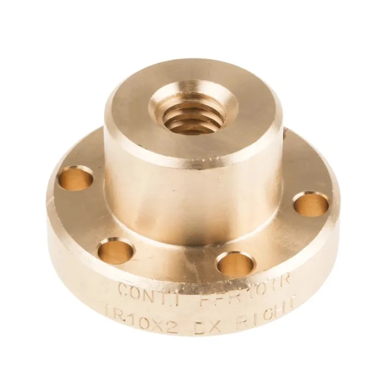 RS PRO 2 mm Flanged Round Nut For Lead Screw 10 mm Bronze Material Overall Length 25 mm 862-5326