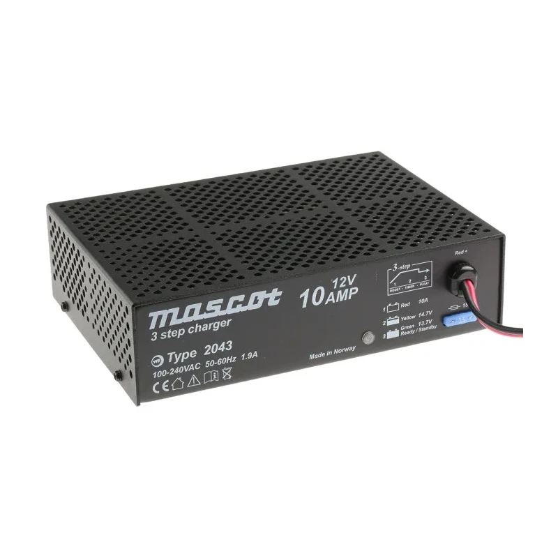 Mascot Compact 150W Switch Mode 3-Stage 12V Lead Acid Battery Charger 10A 2043000042