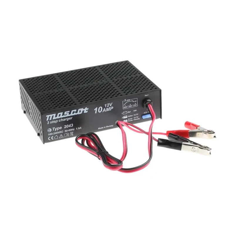 Mascot Compact 150W Switch Mode 3-Stage 12V Lead Acid Battery Charger 10A 2043000042