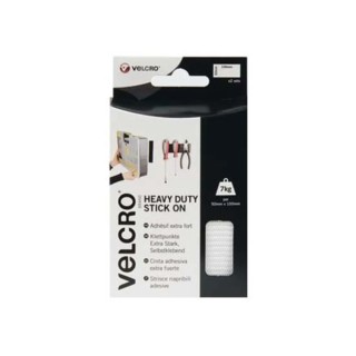 Velcro White Hook & Loop Tape 50mm x 100mm Rubber Resin Heavy Duty Self Adhesive Strips EC60240