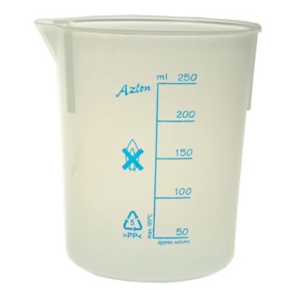 RS PRO Polypropylene Beaker 250ml Capacity, Transparent with Blue Graduations, ISO 7056, 96mm Length 461-0156